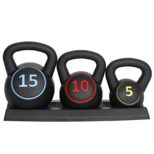 3-Piece Kettlebell Set with Base